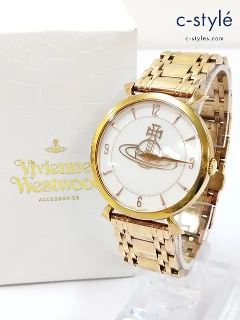 Vivienne Westwood ヴィヴィアンウエストウッド 腕時計 ホワイト×ゴールド クォーツ式 VW-7743 9489