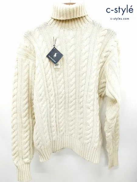 Polo by Ralph Lauren ポロラルフローレン タートルネックセーター M クリーム系 ニット ウール100%