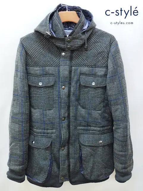 sacai サカイ ライトダウンジャケット 3 グレー系 千鳥柄 チェック柄 328 12-00328M