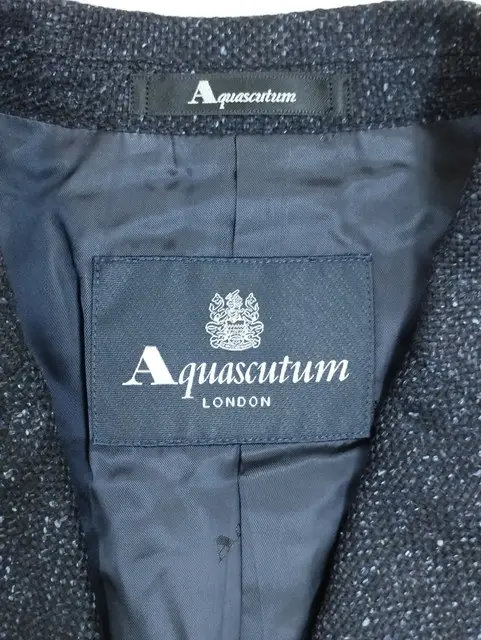 Aquascutum アクアスキュータム チェスターコート 40 ネイビー系 日本