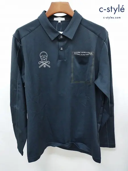 MARK&LONA マーク&ロナ ポロシャツ 48 ブラック 長袖 Refined Long Sleeve Polo MXM-4C-AP01