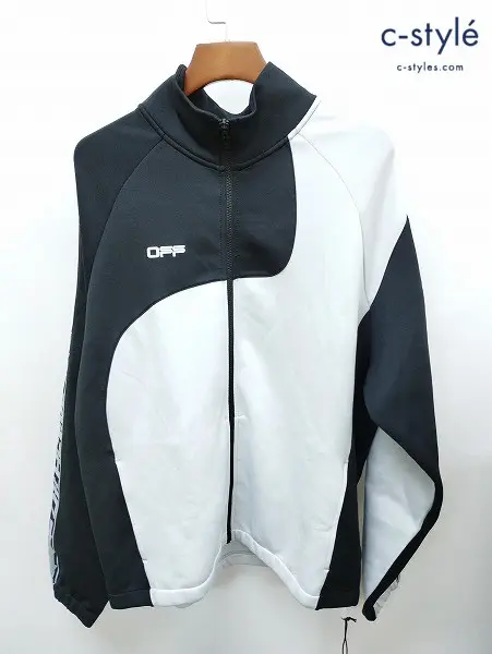OFF WHITE オフホワイト トラックジャケット XL ブラック×ホワイト OMVC003V21FAB0011001