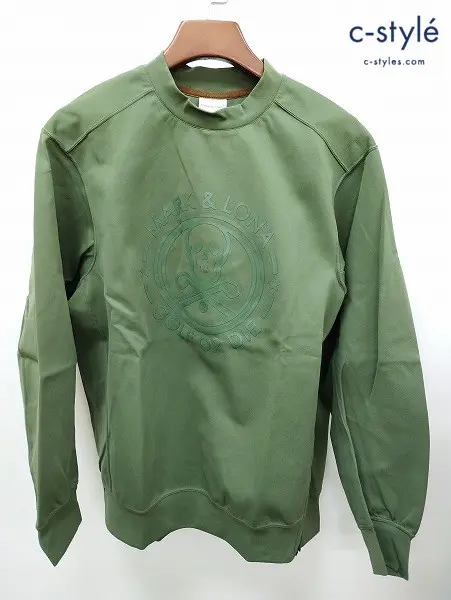 MARK&LONA マーク&ロナ スウェット 48 カーキ Pulsar Zip Crew sweater MLM-2C-AC31