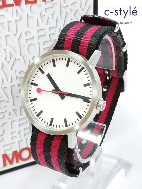 MONDAINE モンディーン 腕時計 ホワイト×レッド系 30360 クオーツ