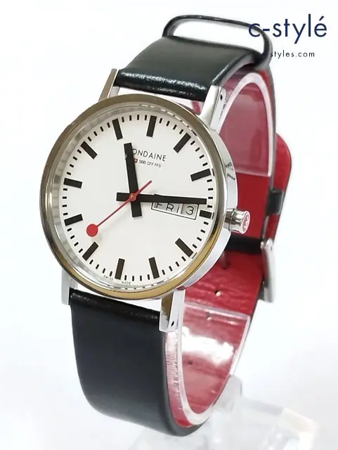 MONDAINE モンディーン 腕時計 ホワイト×ブラック 30314 クオーツ