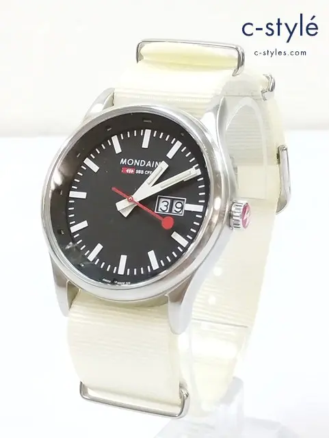 MONDAINE モンディーン 腕時計 ブラック×ホワイト 30308 クオーツ