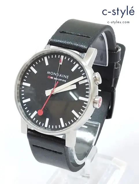 MONDAINE モンディーン 腕時計 ブラック エヴォ アラーム 30352 クオーツ