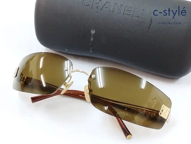 CHANEL シャネル サングラス 68□17 120 ブラウン系 4018 C.139/73 イタリア製