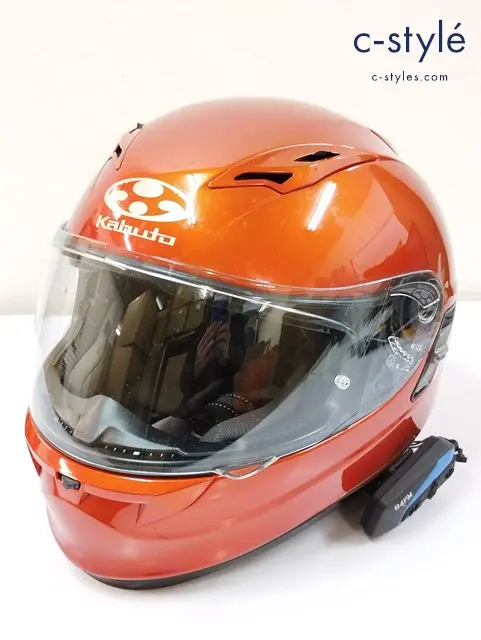 OGK KABUTO オージーケーカブト ヘルメット フルフェイス XL 61～62cm未満 シャイニーオレンジ KAMUI-II インカム付き