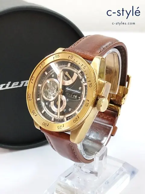 OrientStar オリエントスター 腕時計 ブラック×ブラウン レトロフューチャー 日本製 自動巻き FH02-D0