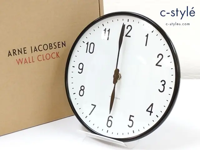 Arne Jacobsen アルネヤコブセン 掛け時計 ホワイト×ブラック Wall Clock STATION