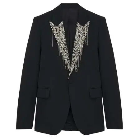 アレキサンダーマックイーン(ALEXANDER McQUEEN) アパレル(洋服) クリスタル エンブロイダリー シングルブレストジャケット 851316QVAAA1000