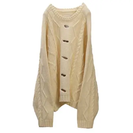 アンセルム(ANCELLM) EMBROIDERY CABLE STITCH KNIT OFF WHITE ANC-KN14-A