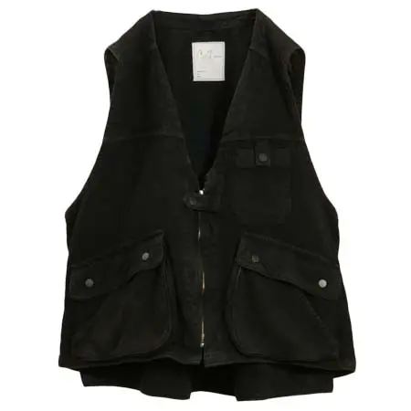 アンセルム(ANCELLM) C/R DUCK UTILITY VEST BLACK ANC-JK82