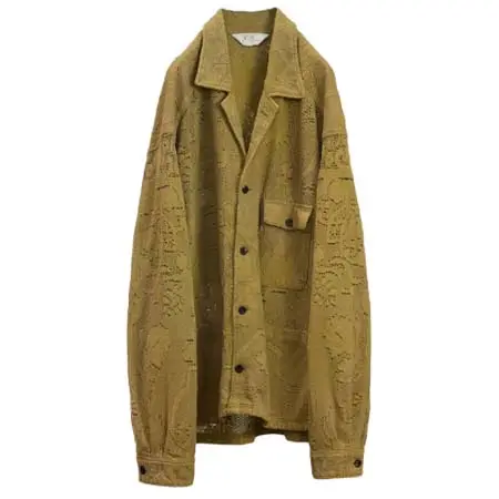 アンセルム(ANCELLM) AGING LACE WORK SHIRT MUSTARD ANC-SH81-B