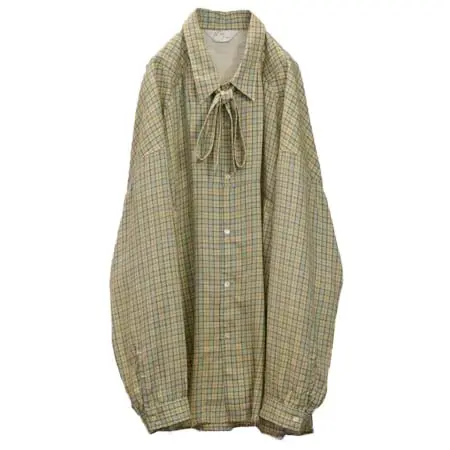 アンセルム(ANCELLM) BOW-TIE CHECK SHIRT CREAM ANC-SH96