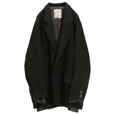 アンセルム(ANCELLM) 100/S LINEN TAILORED JACKET BLACK ANC-JK70