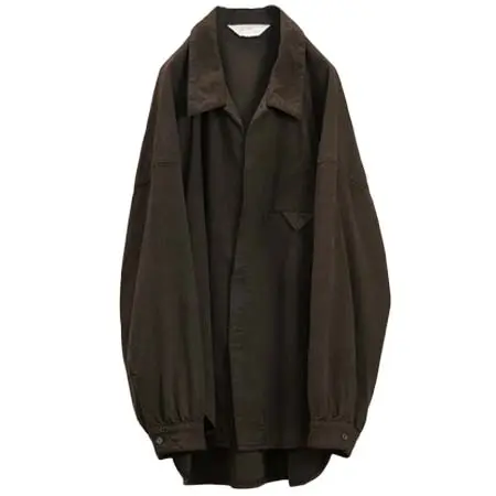 アンセルム(ANCELLM) SILK NEP LONG SHIRT BROWN ANC-SH86-A