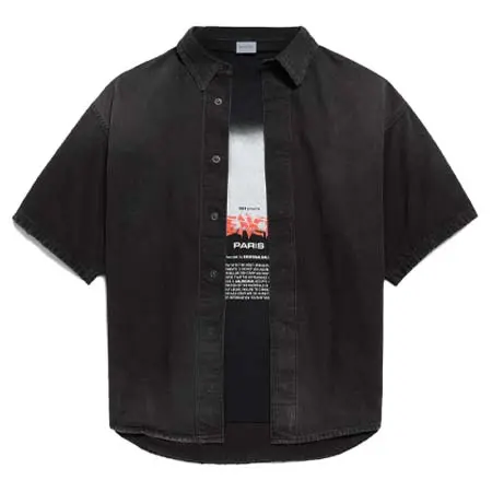 バレンシアガ(BALENCIAGA) アパレル(洋服) The Door デニム ハイブリッド半袖シャツ A001R6TUW741000