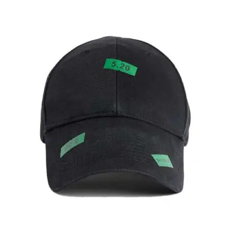 バレンシアガ(BALENCIAGA) 520 Stickers キャップ ブラック コットンドリル 872634410B21000