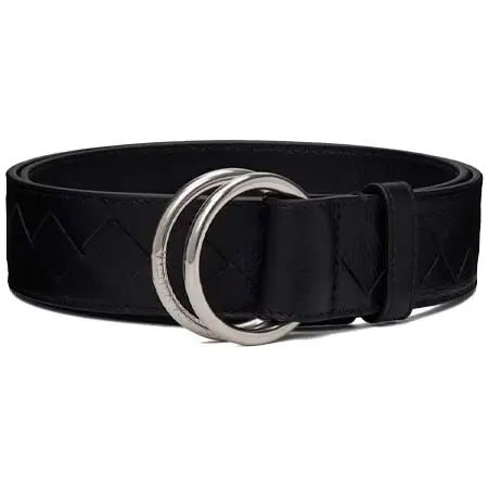 ボッテガヴェネタ(BOTTEGA VENETA) ブラック D-Ring Pebble Calf ベルト