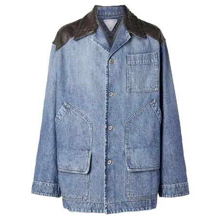 ボッテガヴェネタ(BOTTEGA VENETA) アパレル(洋服) Intrecciato Leather-Panelled Denim Jacket