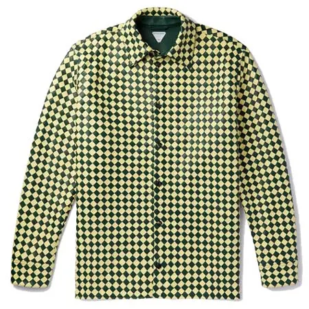 ボッテガヴェネタ(BOTTEGA VENETA) アパレル(洋服) ツートーンのイントレチャートレザーシャツ