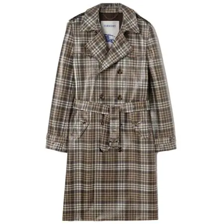 バーバリー(BURBERRY) アパレル(洋服) ロング チェック コーティング ラフィアエフェクト フォックスフィールド トレンチコート