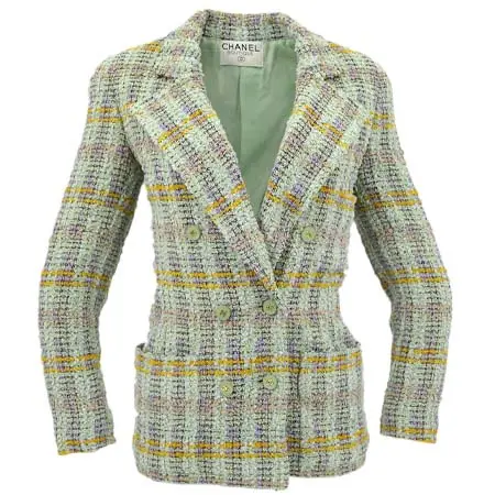 シャネル(CHANEL) アパレル(洋服) Double Breasted Jacket Green Tweed