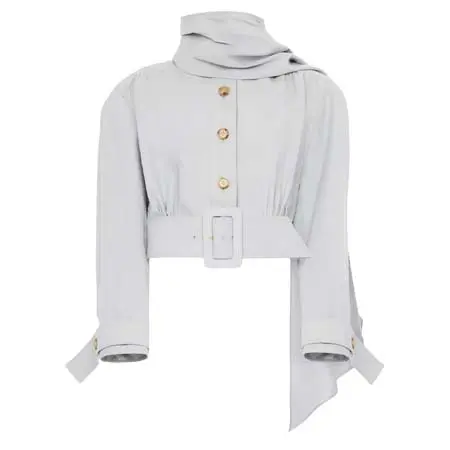 クロエ(Chloe) アパレル(洋服) リネンコットン混紡製クロップド スカーフジャケット