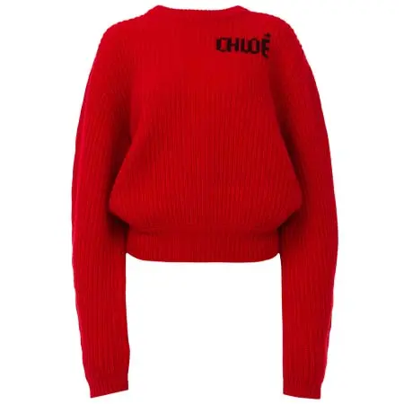 クロエ(Chloe) アパレル(洋服) ウール＆カシミアニット製オーバーサイズ ロゴ セーター