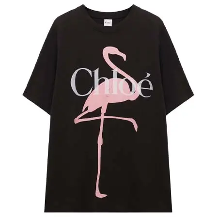 クロエ(Chloe) アパレル(洋服) コットンジャージー製ゆったりとしたロゴ入りTシャツ