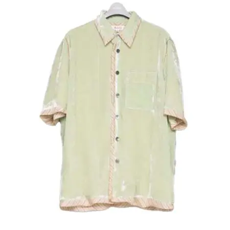 MASU(エムエーエスユー) UNEVEN VELVET HALF SLEEVE SHIRT – MELON / M26U6SH001