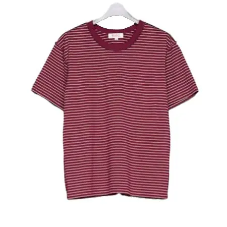 MASU(エムエーエスユー) OPPOSITE STRIPE T-SHIRT – WINE RED / M26U6CS008