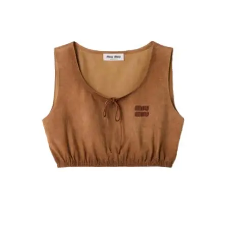 ミュウミュウ(MIU MIU) アパレル(洋服) ワックスドスエード クロップド トップ MPT338_104R_F0401_S_OOO