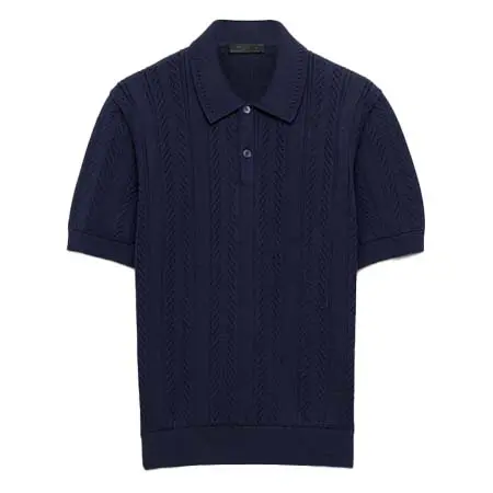 プラダ(PRADA) アパレル(洋服) 半袖 オープンワーク コットン ポロシャツ UMF329_193Q_F0008_S_OOO