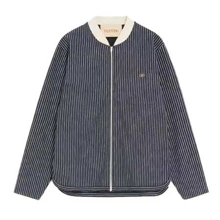 ヴァレンティノ(VALENTINO) アパレル(洋服) Vロゴ ストライプ ビスコース スウェットシャツ 9V3MB01HBM8_BLB