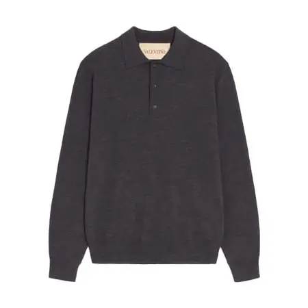 ヴァレンティノ(VALENTINO) アパレル(洋服) Vロゴ エンブロイダリー ウール ポロシャツ 9V3KP04UBH9_081