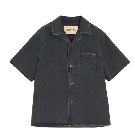 ヴァレンティノ(VALENTINO) アパレル(洋服) Vゴールド デニム ボウリングシャツ 9V3DBA20BKV_0NO