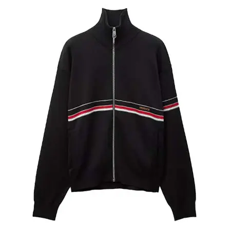 ヴェルサーチェ(VERSACE) アパレル(洋服) 刺繍入り コットン ニット ジッパー セーター 1025742-1A18340_1B000