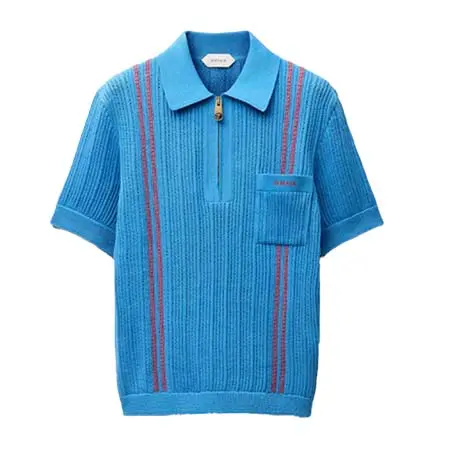 ヴェルサーチェ(VERSACE) アパレル(洋服) 刺繍ロゴ コットン ニット ポロ シャツ 1025353-1A18352_1V570