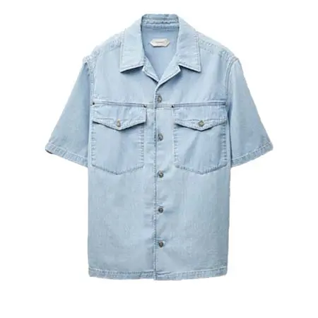 ヴェルサーチェ(VERSACE) アパレル(洋服) 刺繍入り デニム コットン シャツ 1025823-1A18624_1D190