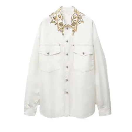 ヴェルサーチェ(VERSACE) アパレル(洋服) 刺繍入り コットンポプリン シャツ 1026059-1A18691_1W010