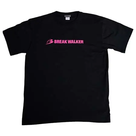 ブレイクウォーカー(BREAK WALKER) ブレイク　ウォーカー　クラシック　ロゴ　Tシャツ / ボディ：BLACK / ロゴ：BREAK PINK