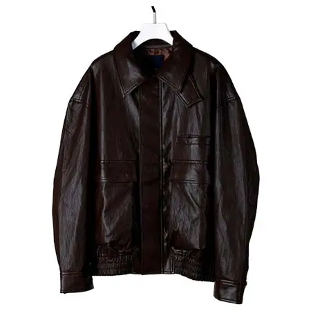 ドロー(DRAW) ビッグシルエット フェイクレザーブルゾン [unisex]