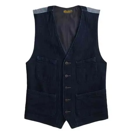 RRL(ダブルアールエル) インディゴ ヘリンボーン ベスト 634330