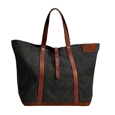 RRL(ダブルアールエル) レザートリム デニム トート 476311