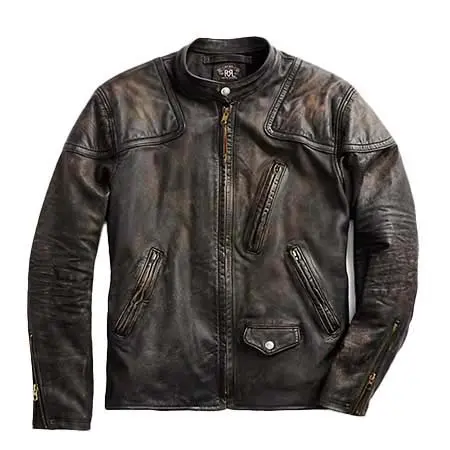 RRL(ダブルアールエル) スリム フィット レザー モト ジャケット 516588