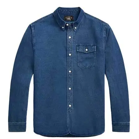 RRL(ダブルアールエル) インディゴ オックスフォード ワークシャツ 100053880