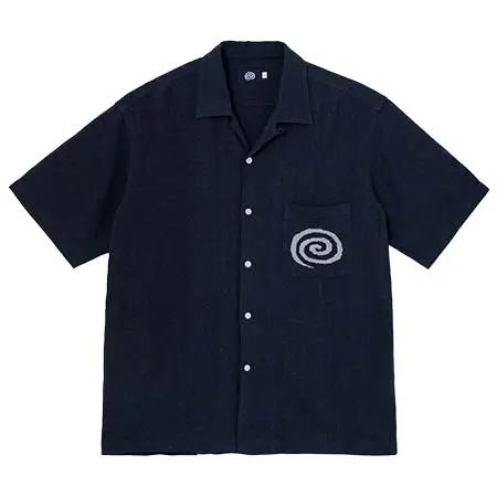 スーナーオアレイター(SOL soonerorlater) Open Collar S/S Shirt NAVY